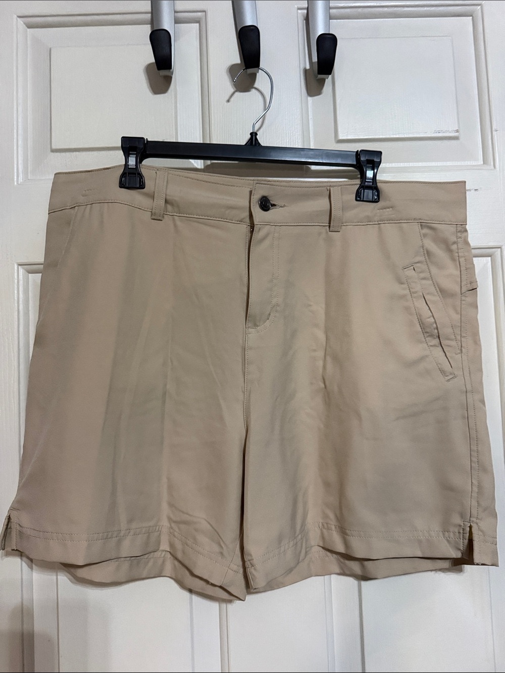 Magellan Outdoors Women's Tan Flat-Front Shorts